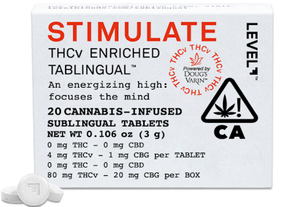 Level - STIMULATE THCV TABLINGUAL - 20 PACK