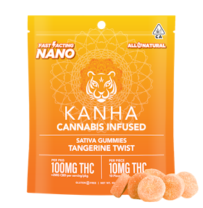 Kanha - TANGERINE TWIST NANO GUMMIES - 10 PACK