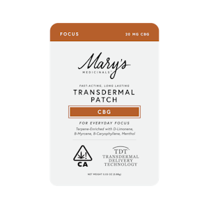 Mary's medicinals - FOCUS - CBG TRANSDERMAL PATCH
